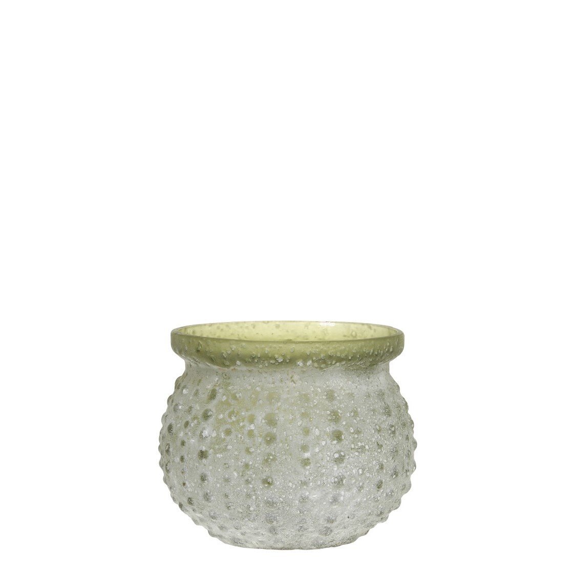 Glas Teelichthalter mit Muster, antique verte 