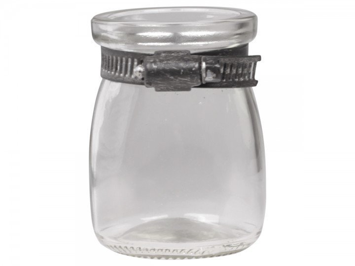 Chic Antique Glasvase Eisenverschluss, farblos 