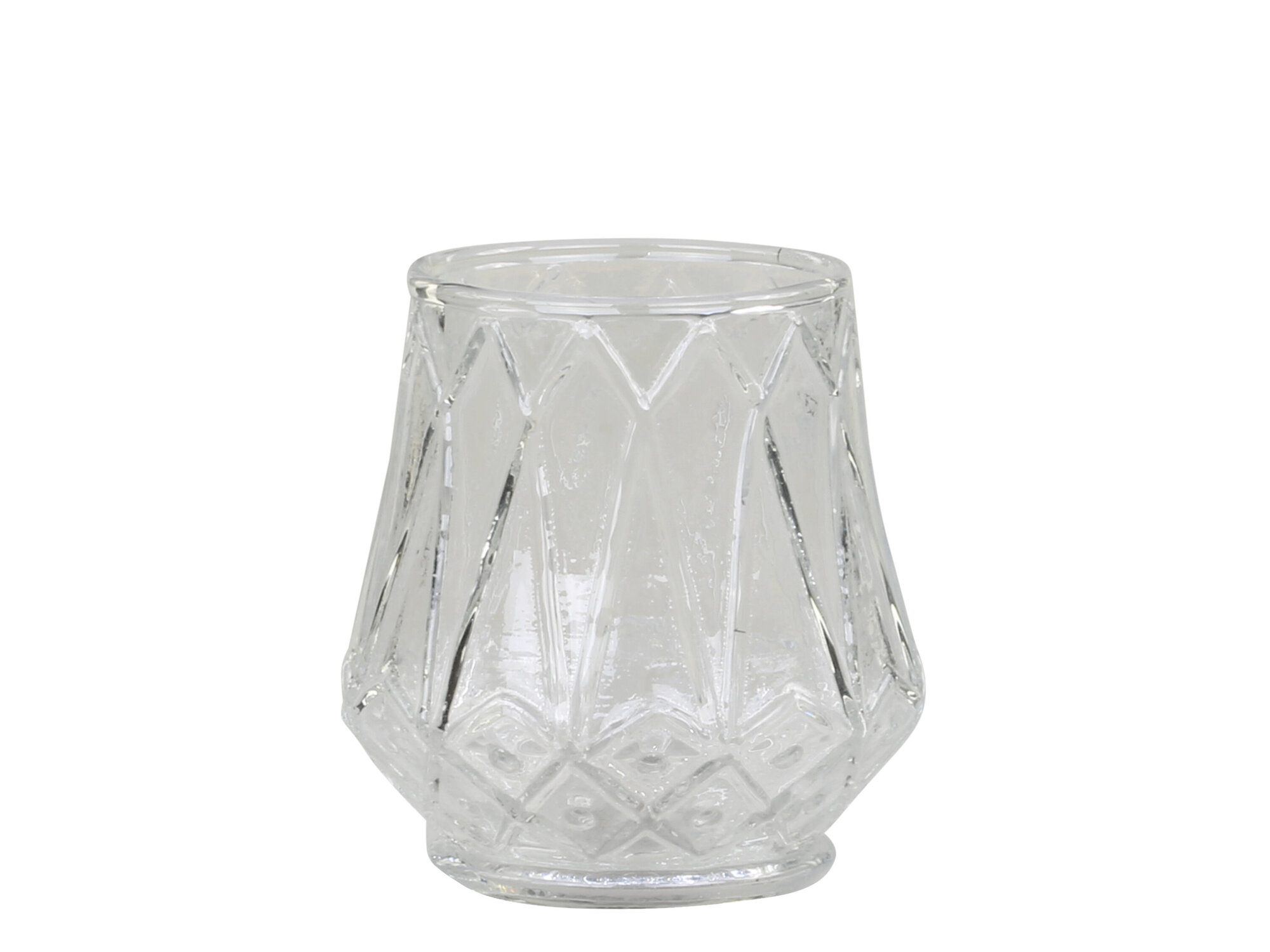 Glasvase mit Diamantmuster, klar 