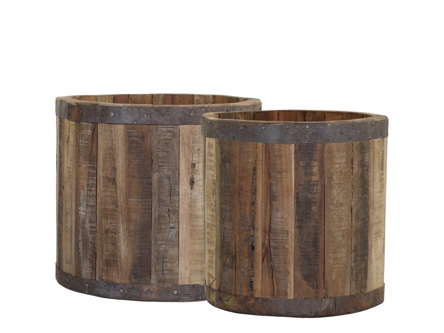Grimaud Blumentopf Holz 2er Set, natur 