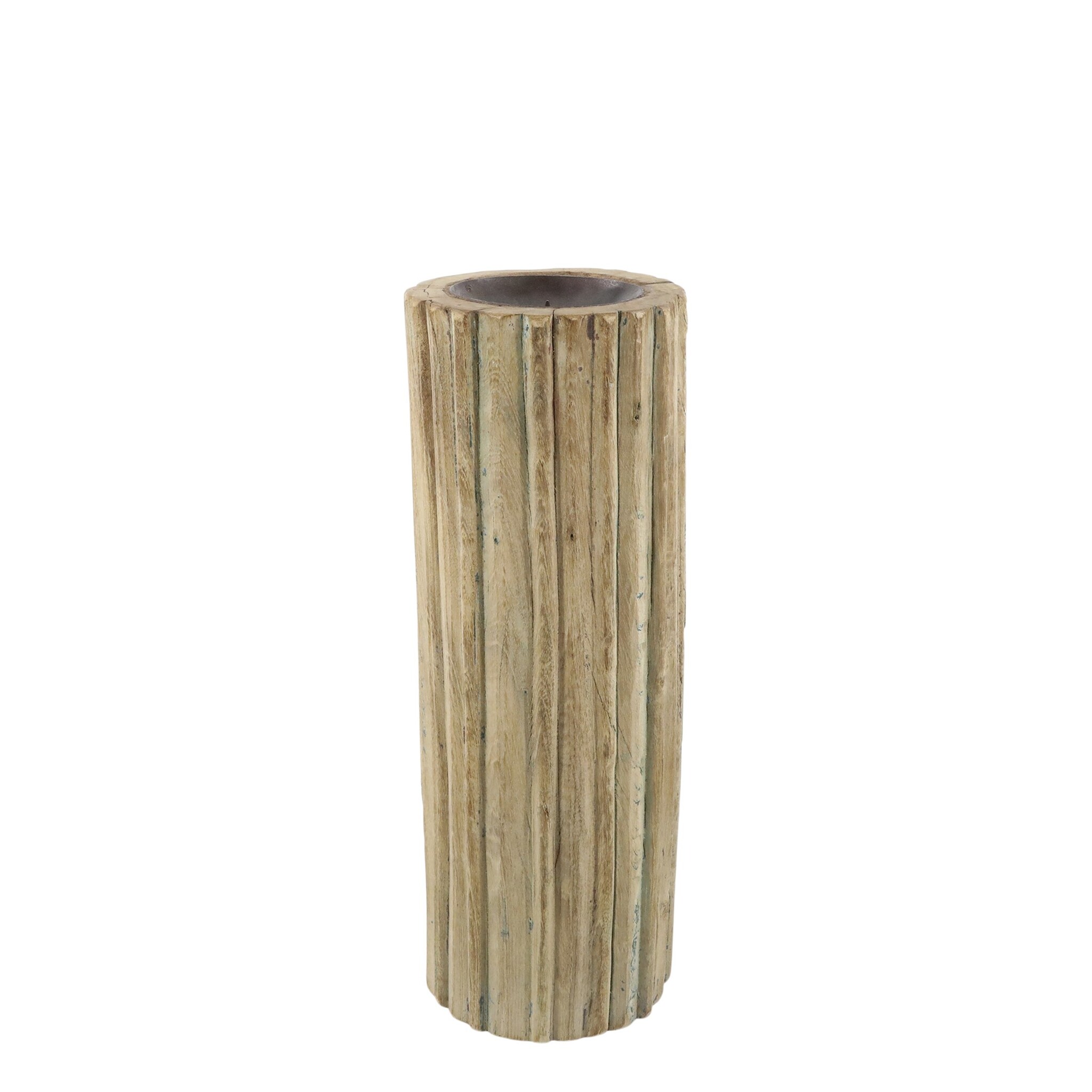 Grimaud Kerzenständer aus Recyclingholz, natur Höhe 46, Ø 17 cm