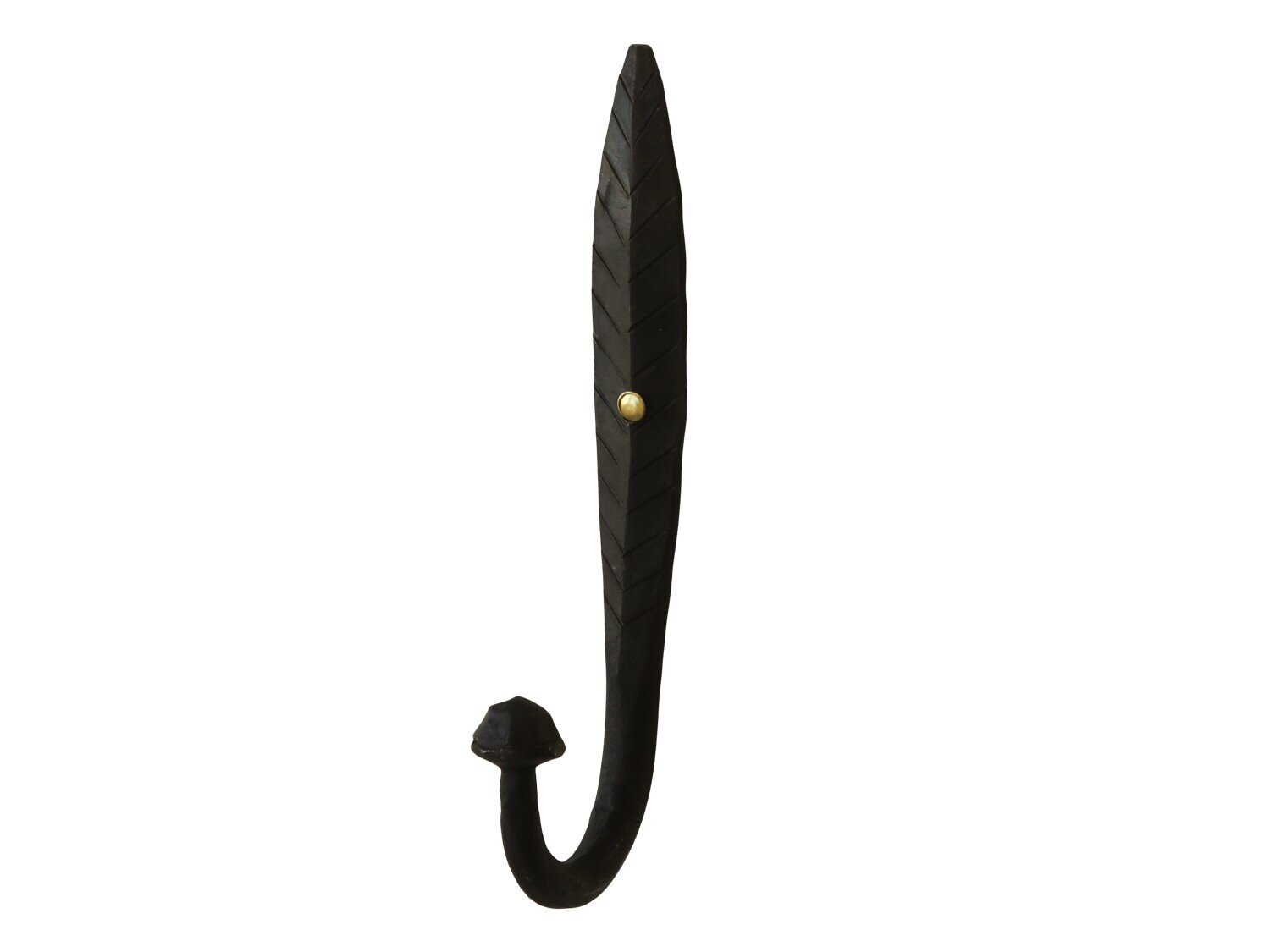 Haken mit langem Blatt, antique schwarz 