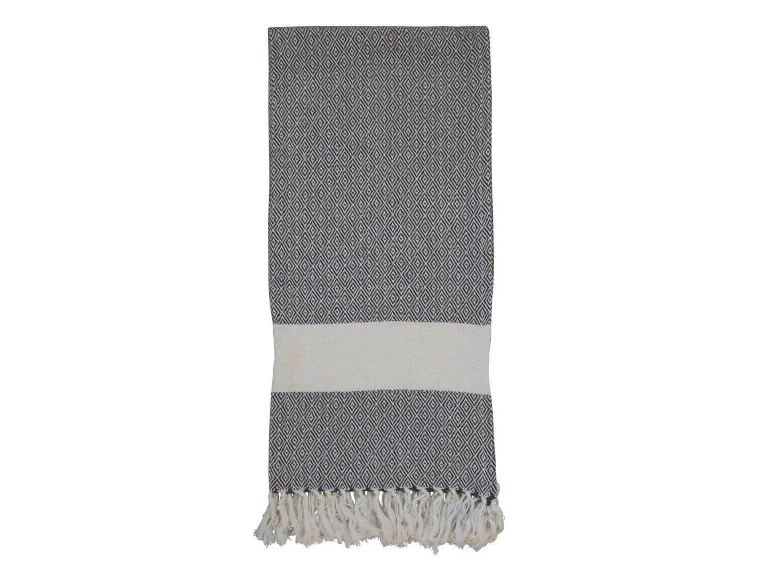 Hammam Badetuch mit Muster, schwarz 