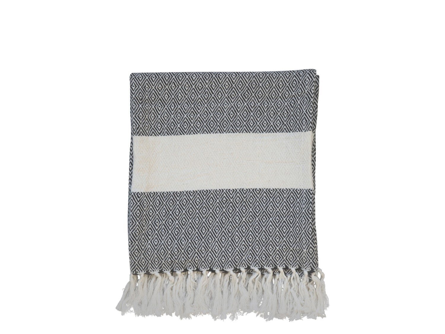 Hammam Handtuch mit Muster, schwarz 