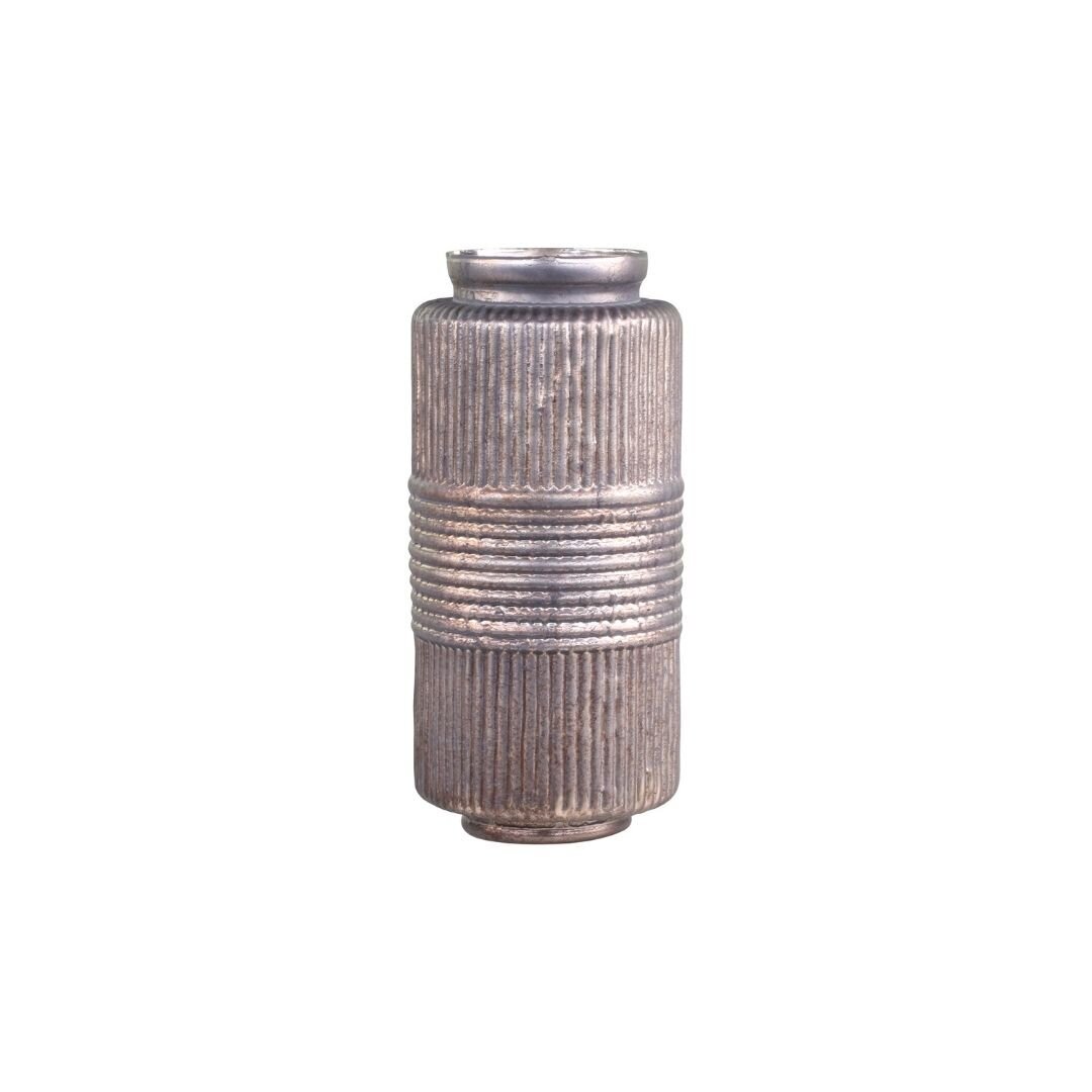 Hohe Vase aus Glas mit Muster, mokka 