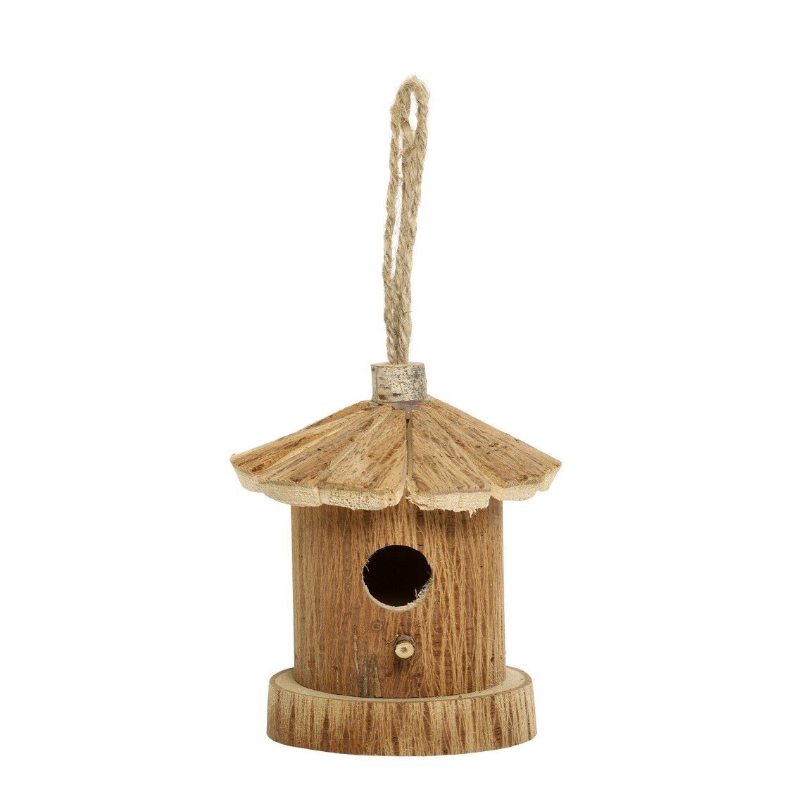 Holz Vogelhaus für den Garten, natur Höhe 17, Ø 12 cm