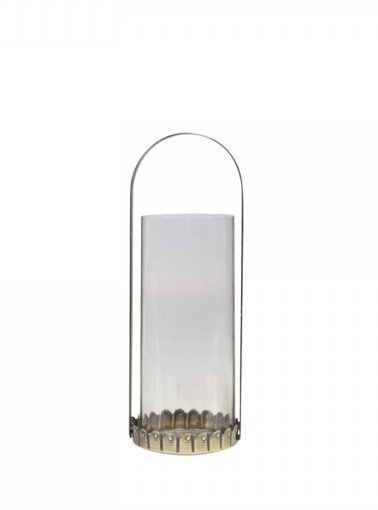 Chic Antique Hurricane Glas, antik messing H22,5/D8 cm