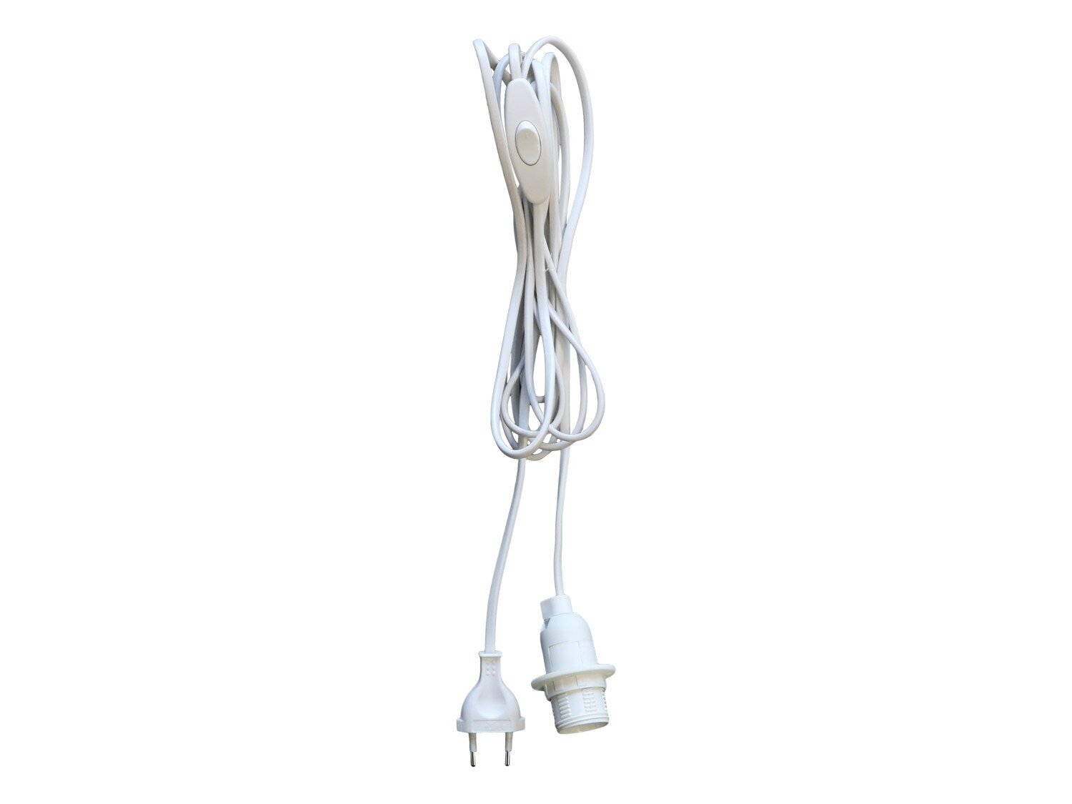Kabel mit E14 Fassung und Schalter, weiß 