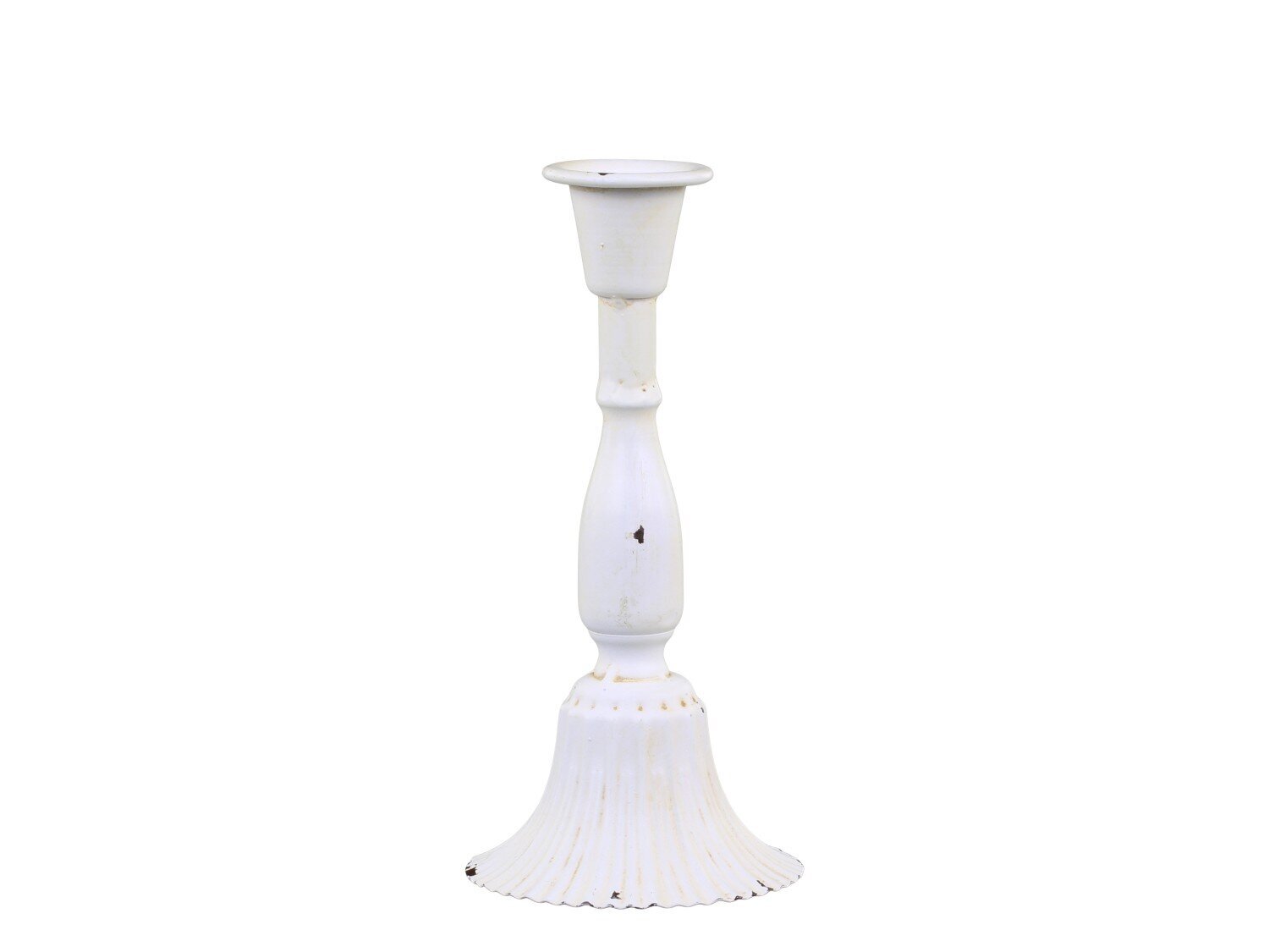 Kerzenständer aus Eisen, antique creme H20,5 x Ø10 cm