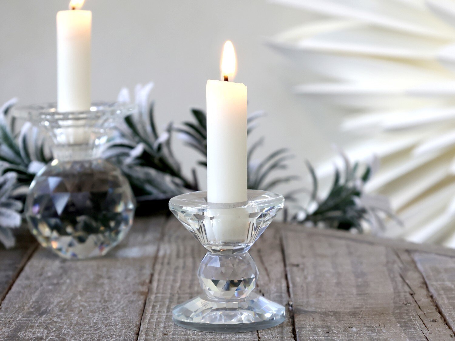 Kerzenständer aus Glas, klar Höhe 6,5, Ø 6 cm
