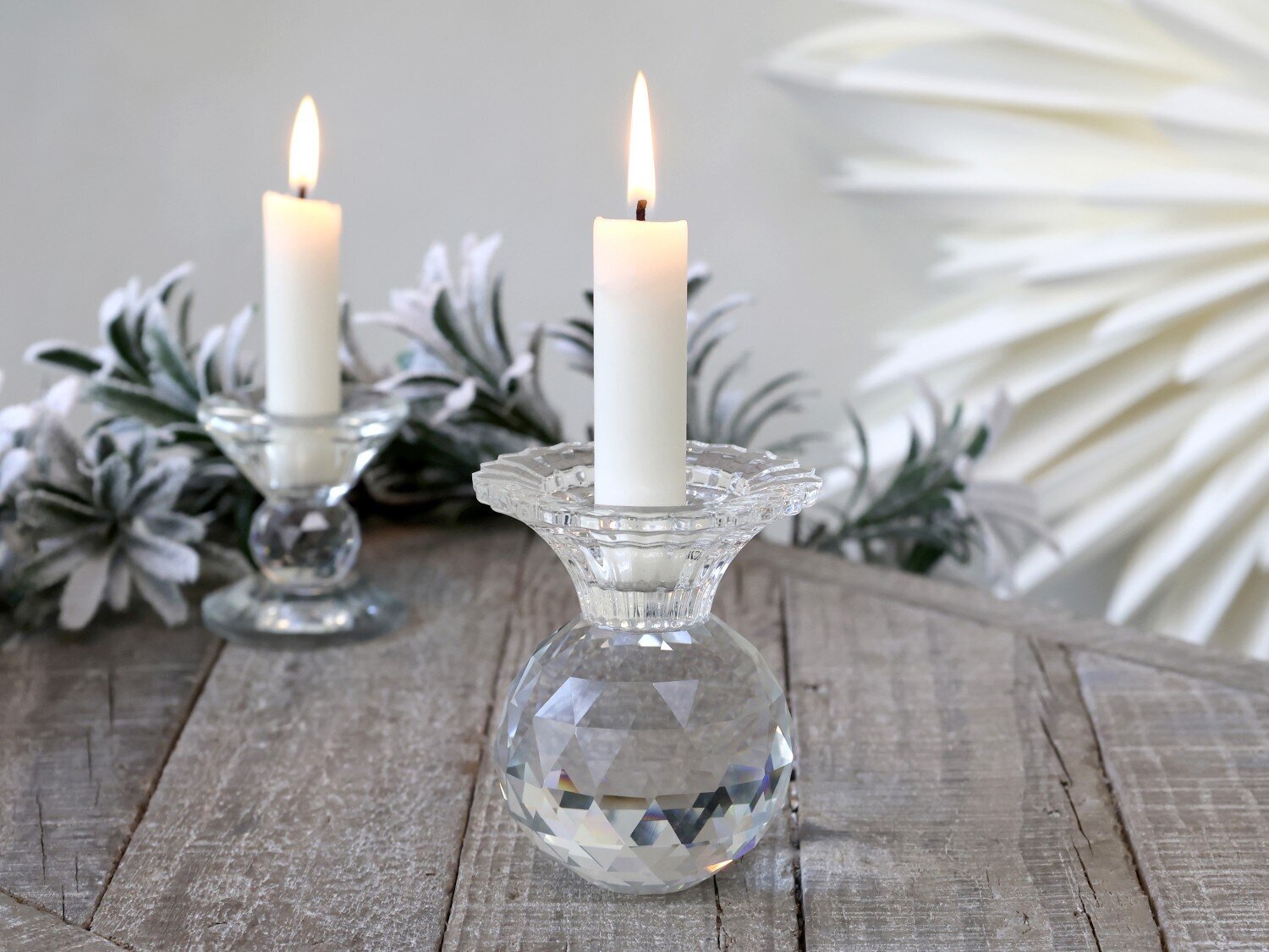 Kerzenständer aus Glas, klar Höhe 9,5, Ø 8 cm