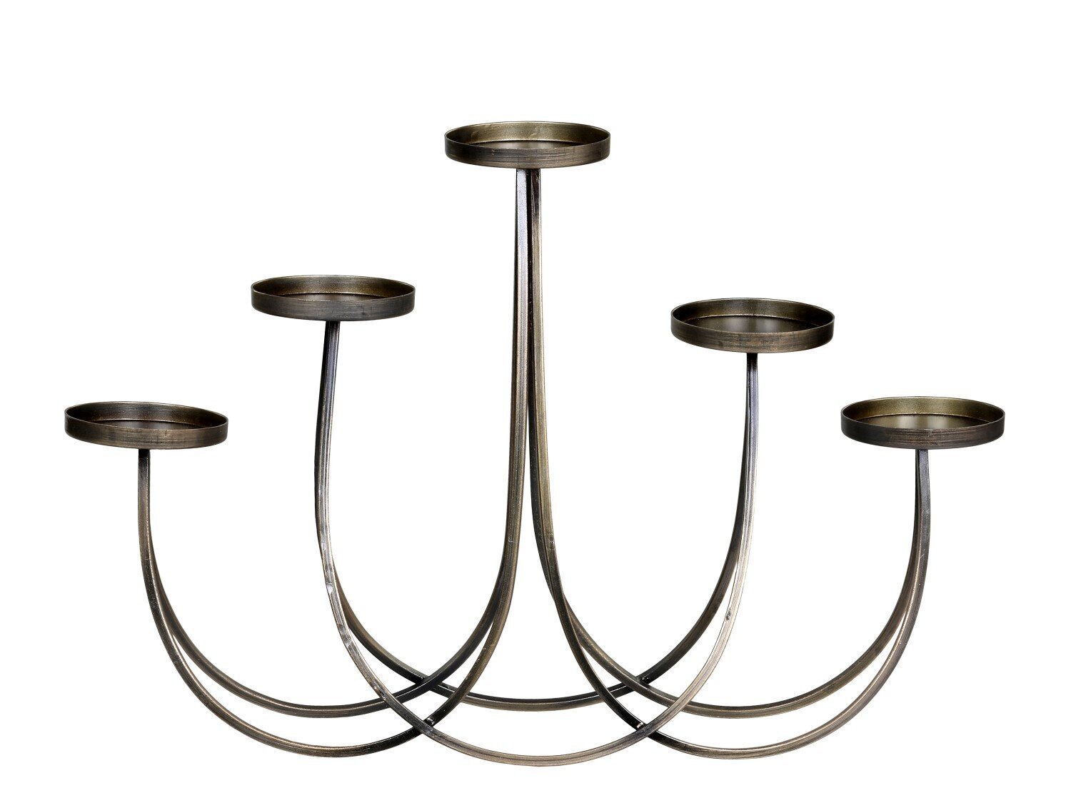 Kerzenständer für 5 Stumpenkerzen, messing 