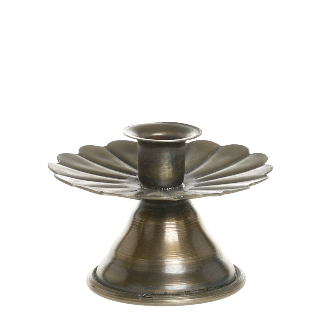 Kerzenständer für Spitzkerzen aus Eisen, antique messing 
