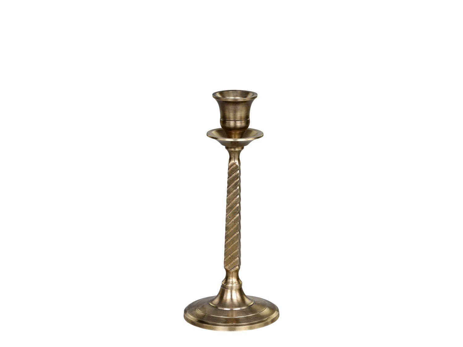 Kerzenständer für Stabkerze antique messing, messing Höhe 18, Ø 8 cm