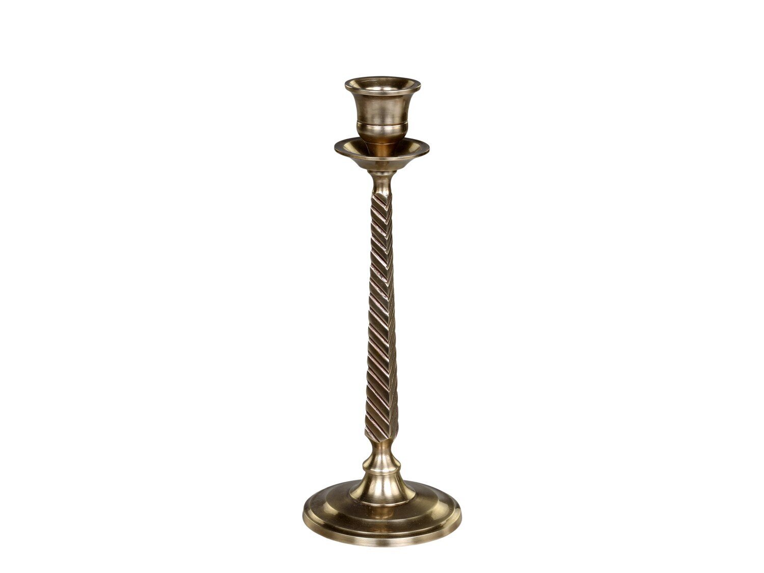 Kerzenständer für Stabkerze antique messing, messing Höhe 22, Ø 8 cm