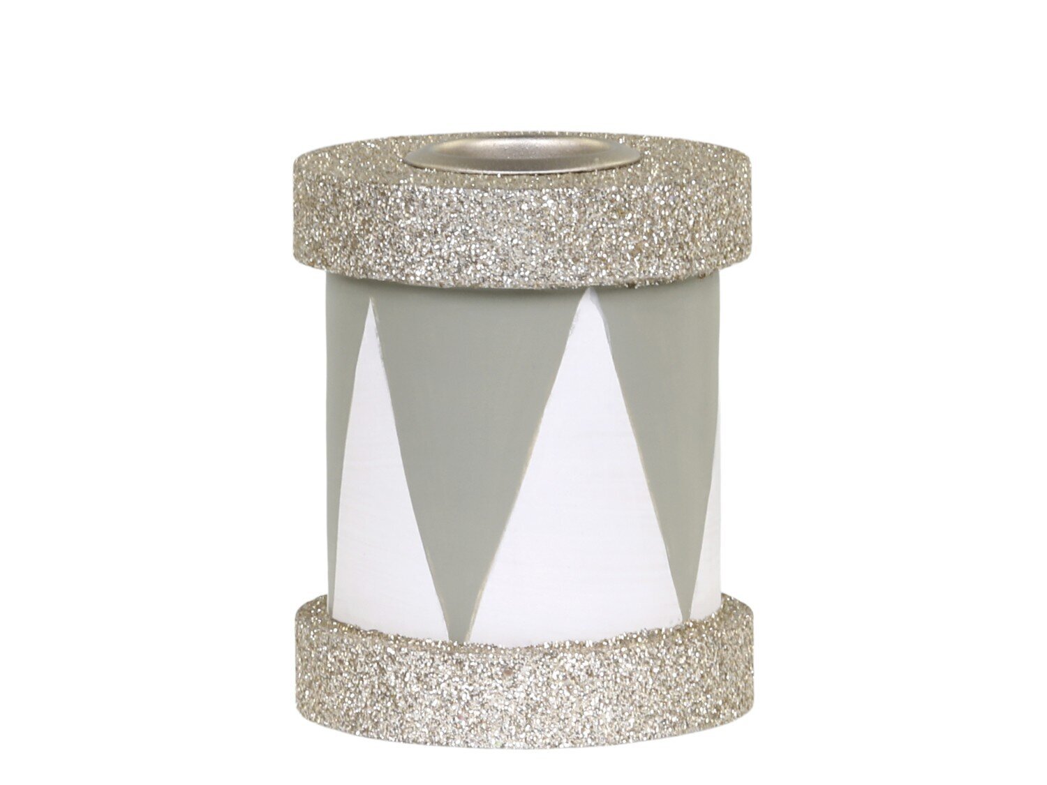 Kerzenständer Trommel mit Glitzer, verte 