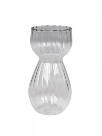 Chic Antique Kleine Glas Vase, farblos H10,5/D5,5 cm