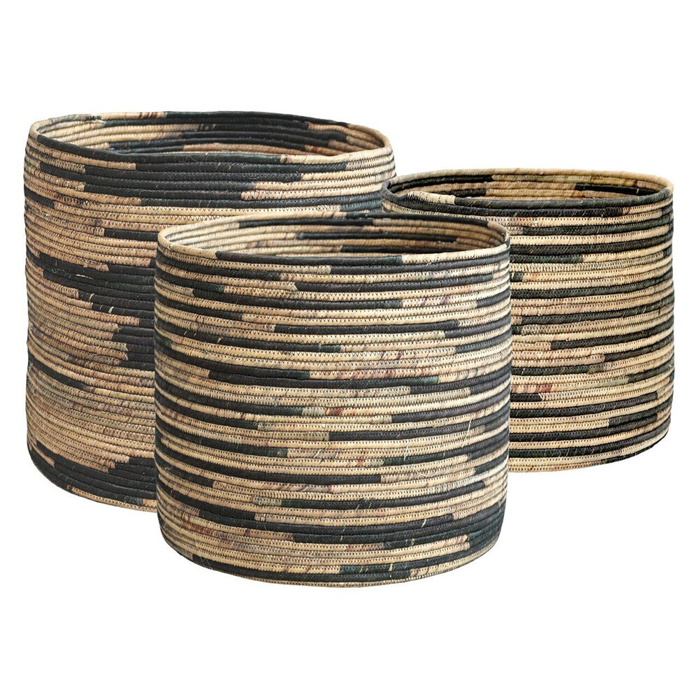 Körbe aus Wasserhyazinthe 3er Set, dunkel natur 