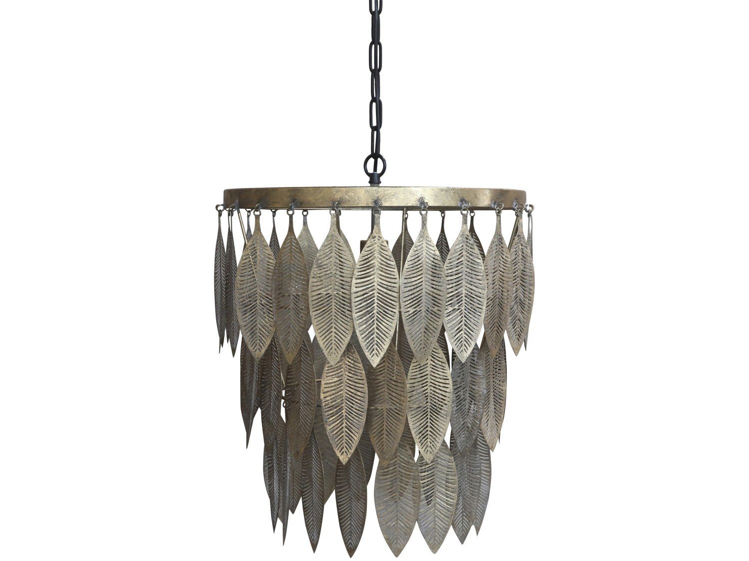 Chic Antique Lampe mit Metalldekoration, antik messing H59/D47 cm
