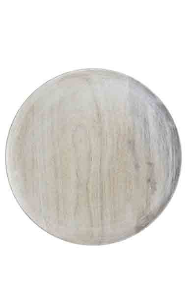 Chic Antique Laon Platzteller aus Mangoholz hell, weiss H2/D30 cm