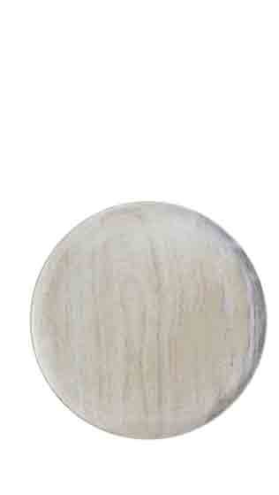 Chic Antique Laon Platzteller aus Mangoholz hell, weiss H2/D20 cm