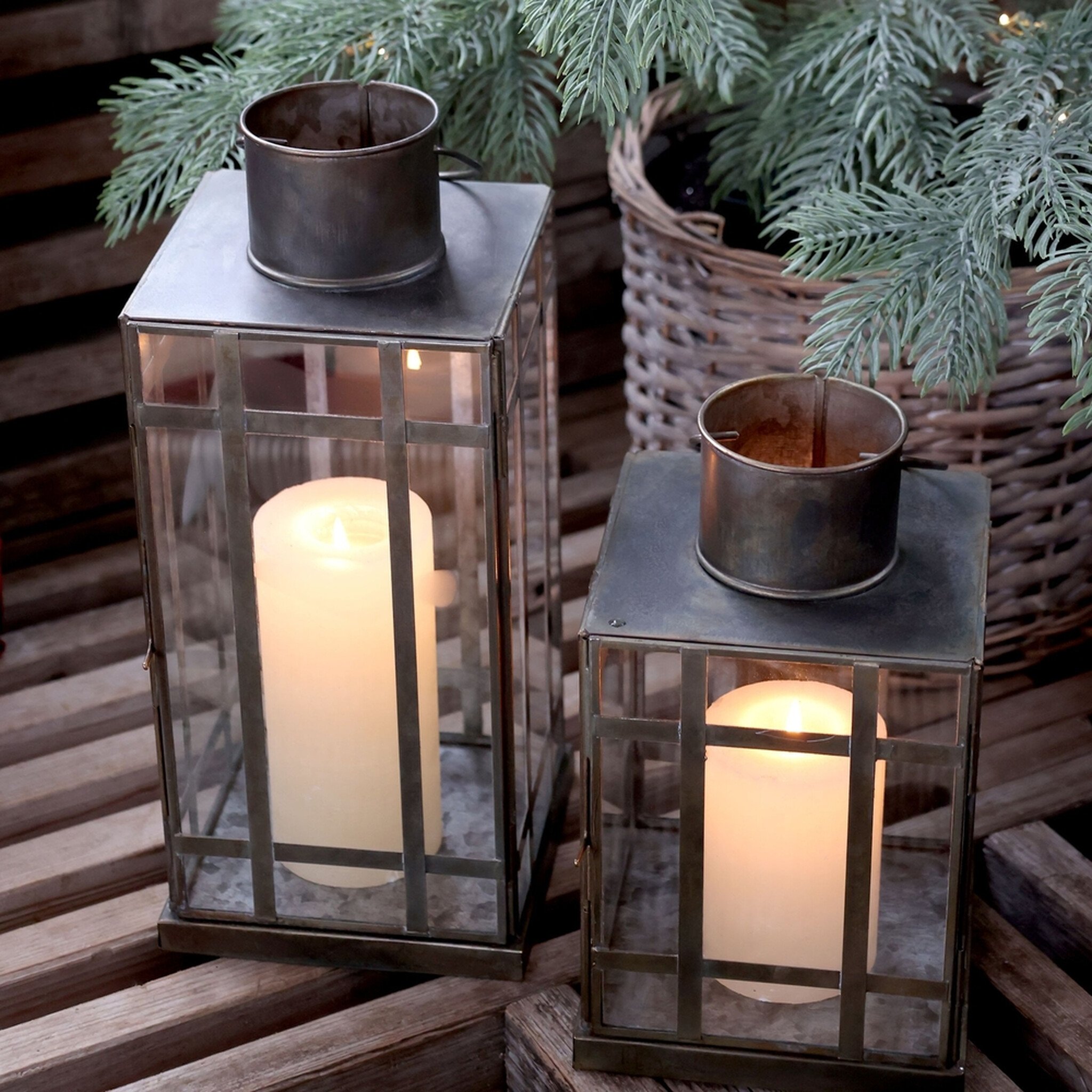 Chic Antique Laterne Antik Messing – Edler Vintage Kerzenhalter im Hygge Look