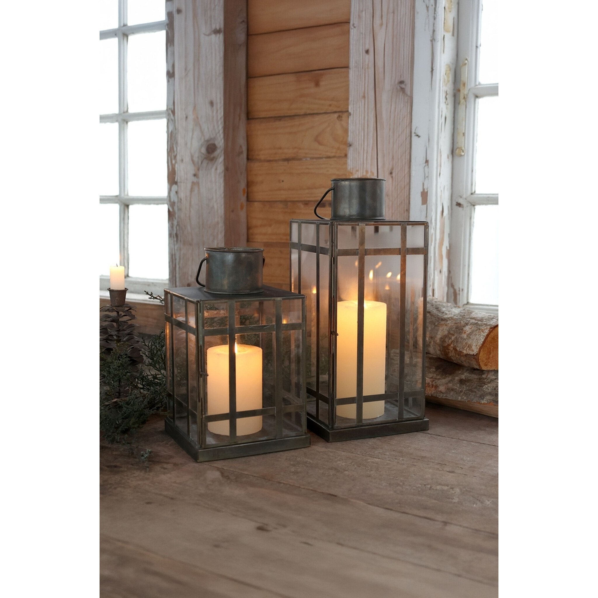 Chic Antique Laterne Antik Messing – Edler Vintage Kerzenhalter im Hygge Look