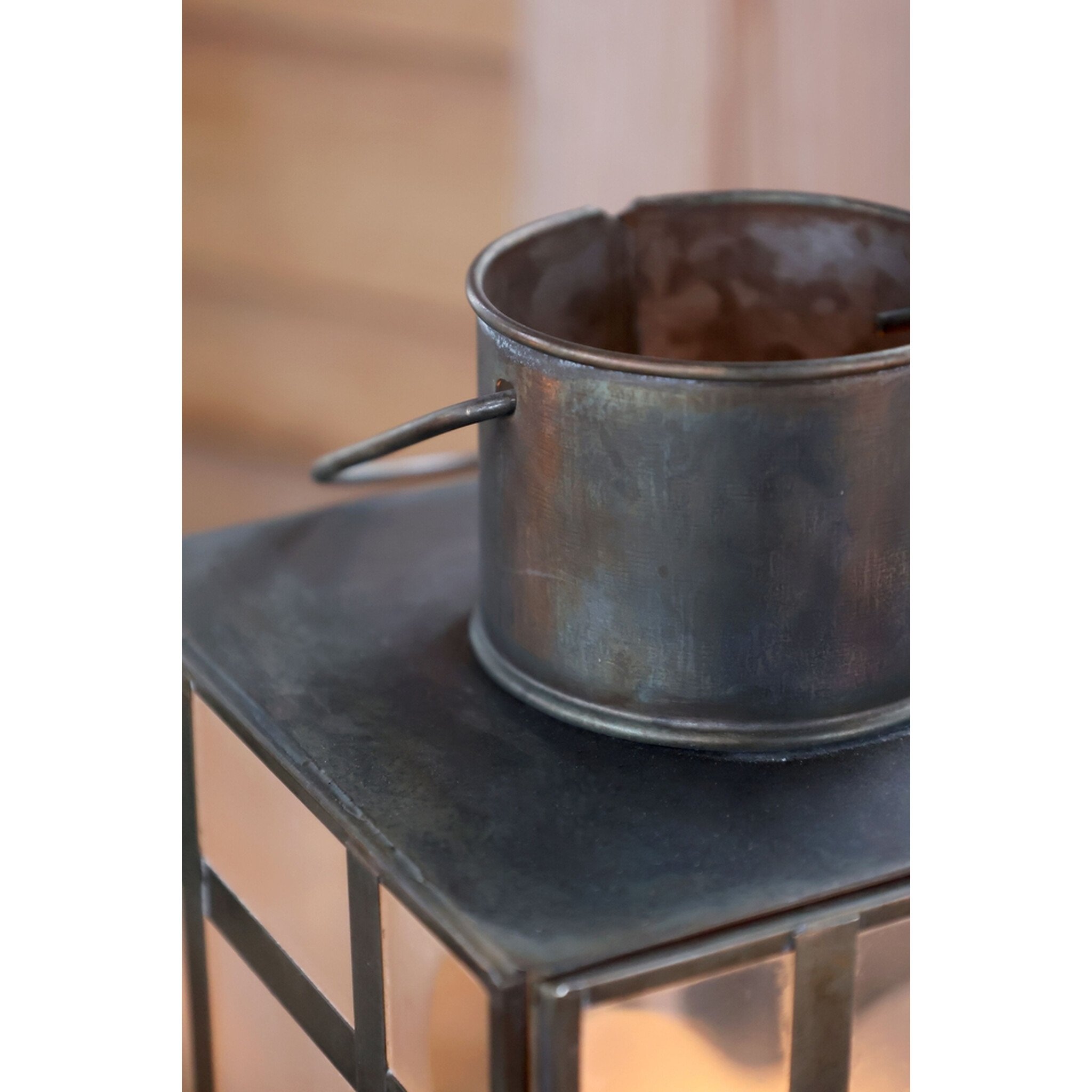 Chic Antique Laterne Antik Messing – Edler Vintage Kerzenhalter im Hygge Look