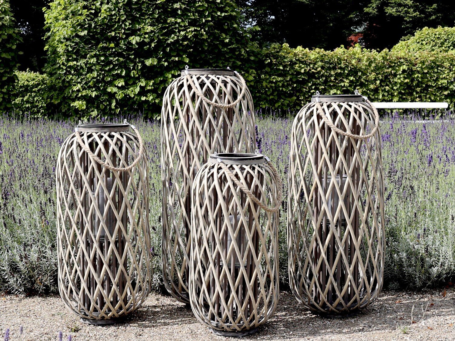 Outdoor Laterne geflochten Weide,  