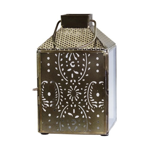Chic Antique Laterne mit Muster gold, gold H18/L11/W11 cm
