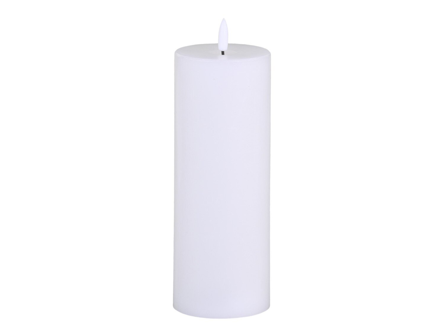 LED Stumpenkerze inkl. Batterien, weiss Ø7,5 x H20 cm