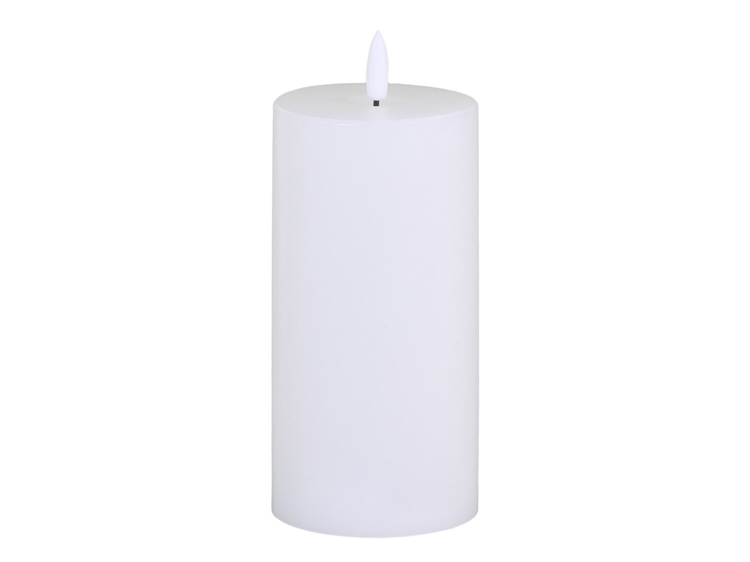 LED Stumpenkerze inkl. Batterien, weiss Ø7,5 x H15 cm
