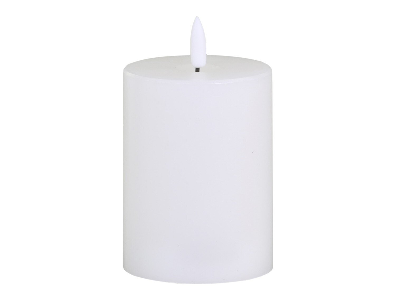 LED Stumpenkerze inkl. Batterien, weiss Ø7,5 x H10 cm