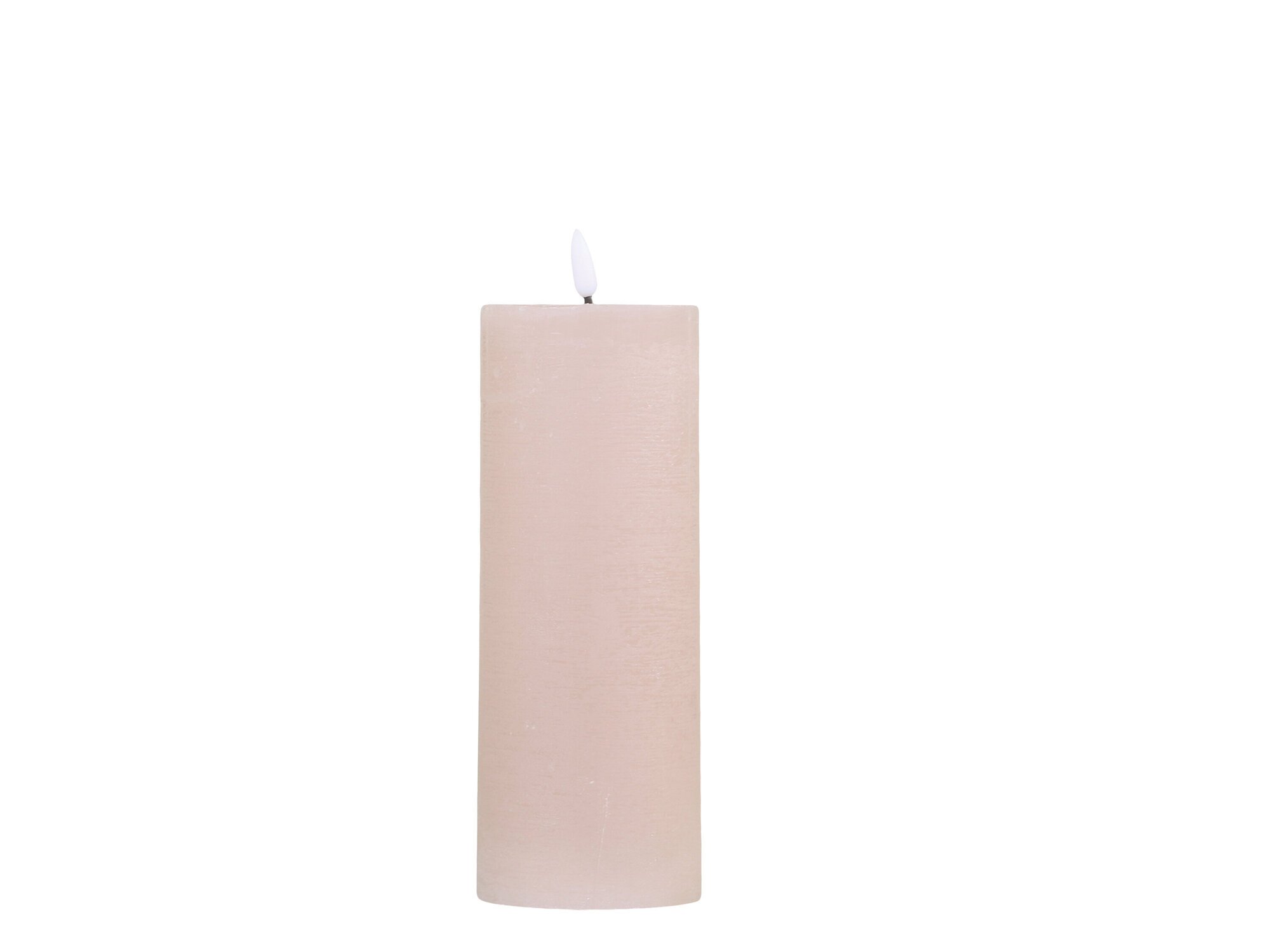 LED Stumpenkerze inkl. Batterien, staubig rosa Ø7,5 x H20 cm