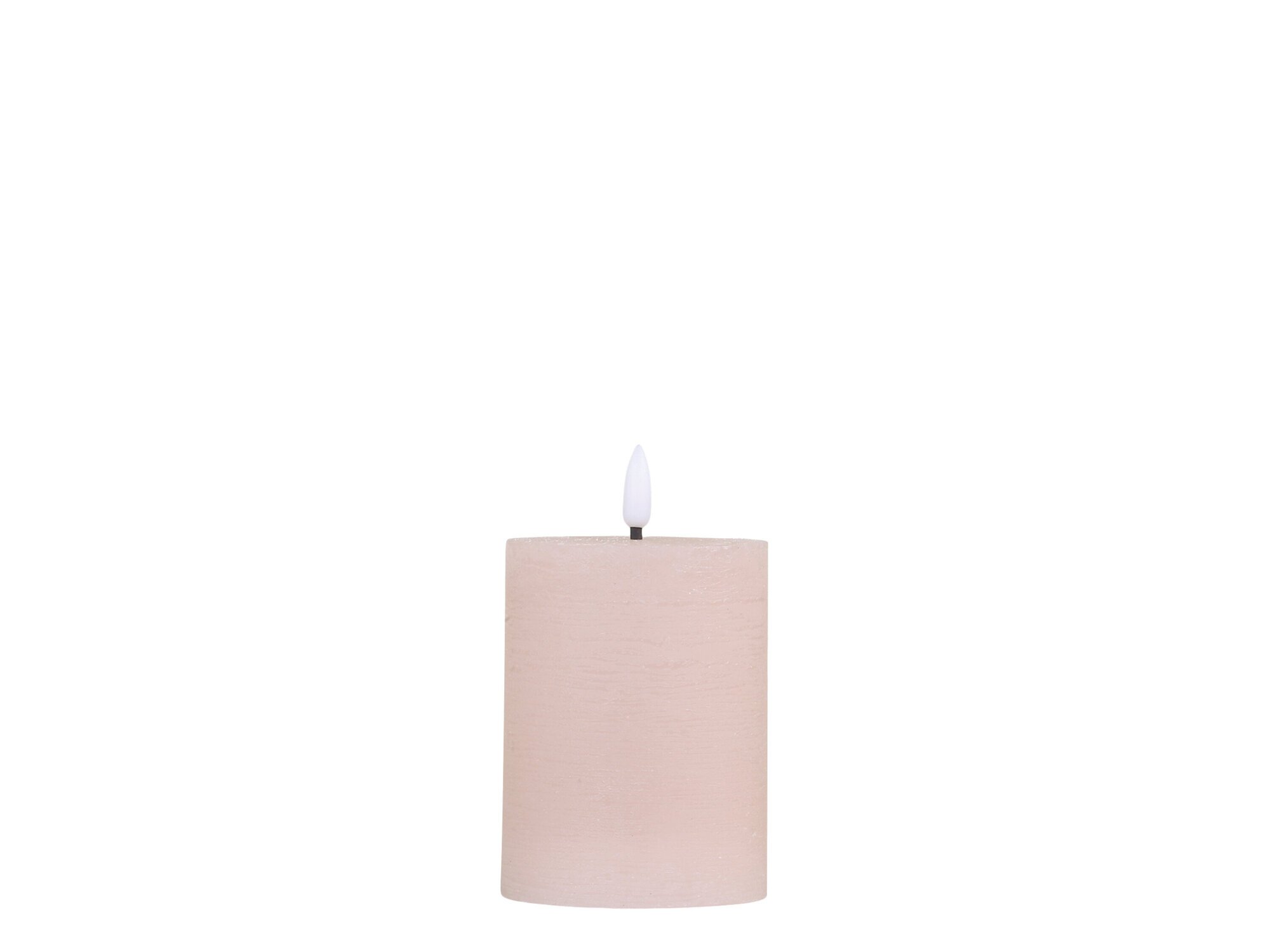 LED Stumpenkerze inkl. Batterien, staubig rosa Ø7,5 x H10 cm