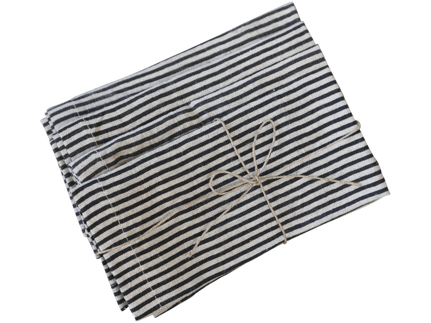 Leinen Serviette 4er Set, leinen-kohle 