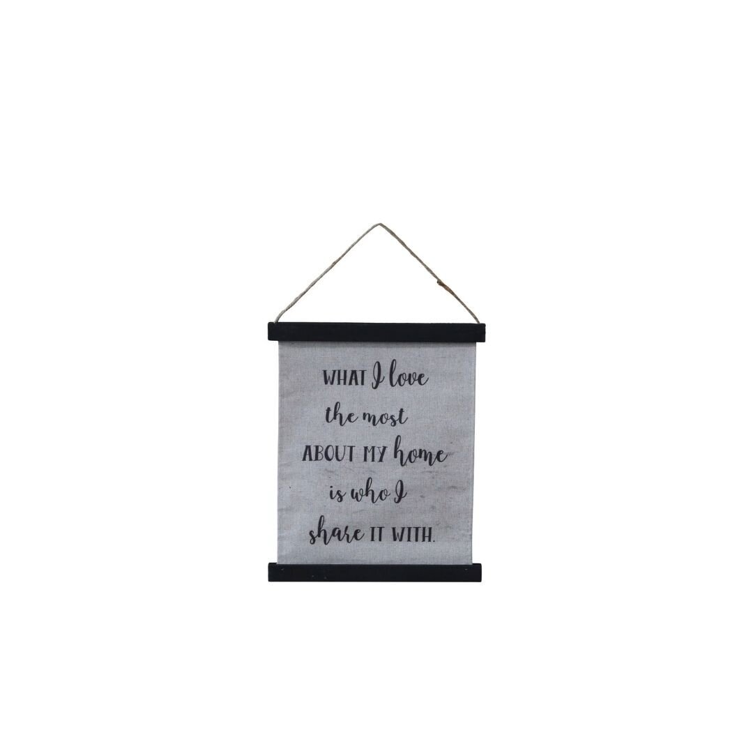 Leinwand Love mit Text zum Aufhängen, schwarz 
