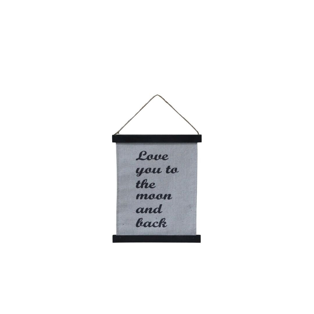Leinwand Love mit Text zum Aufhängen, schwarz 