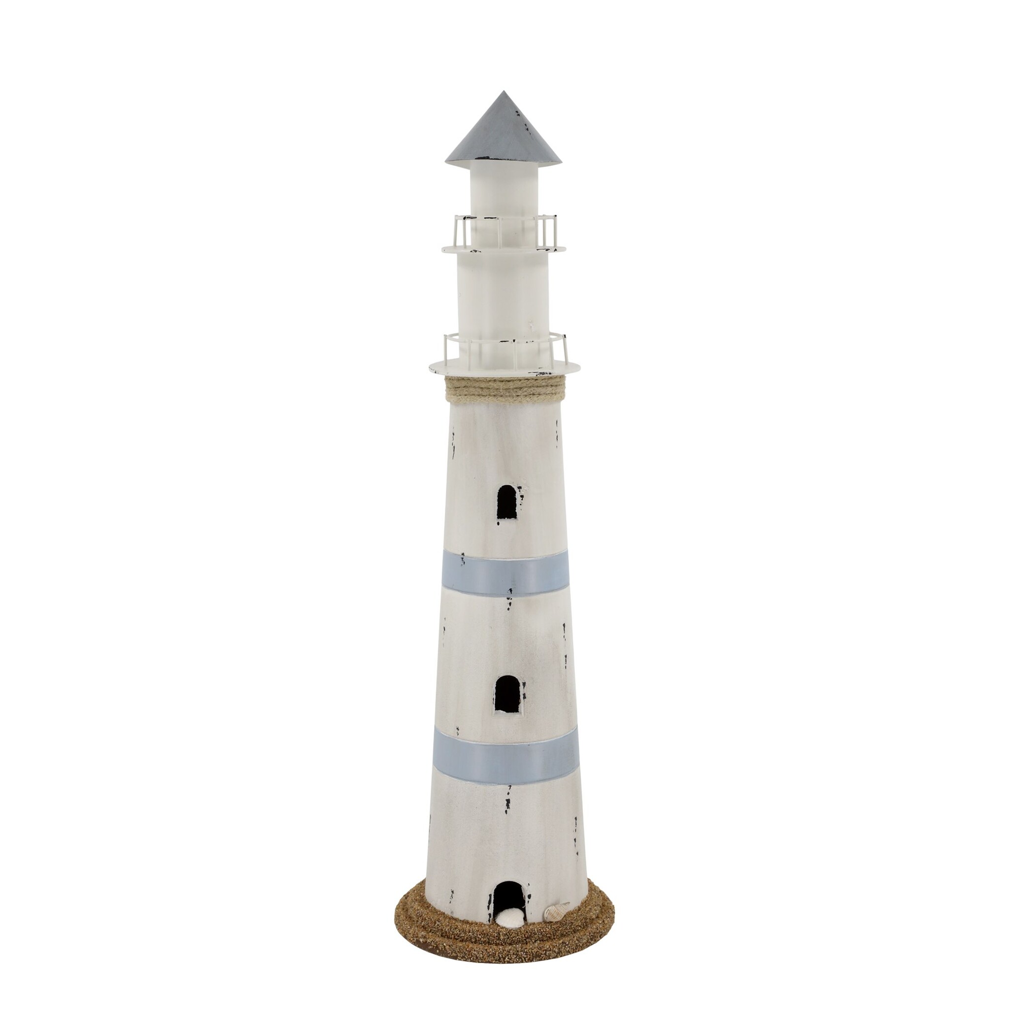 Leuchtturm mit LED und Timer, blau Höhe 61, Ø 17 cm ocean