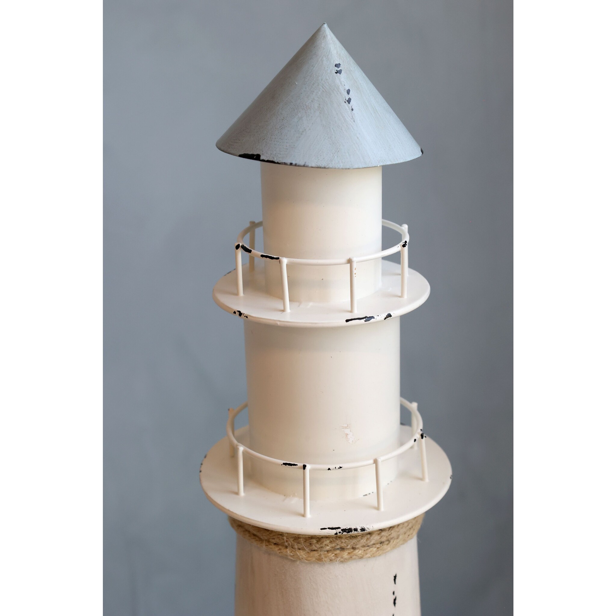 Leuchtturm mit LED und Timer, blau Höhe 61, Ø 17 cm ocean