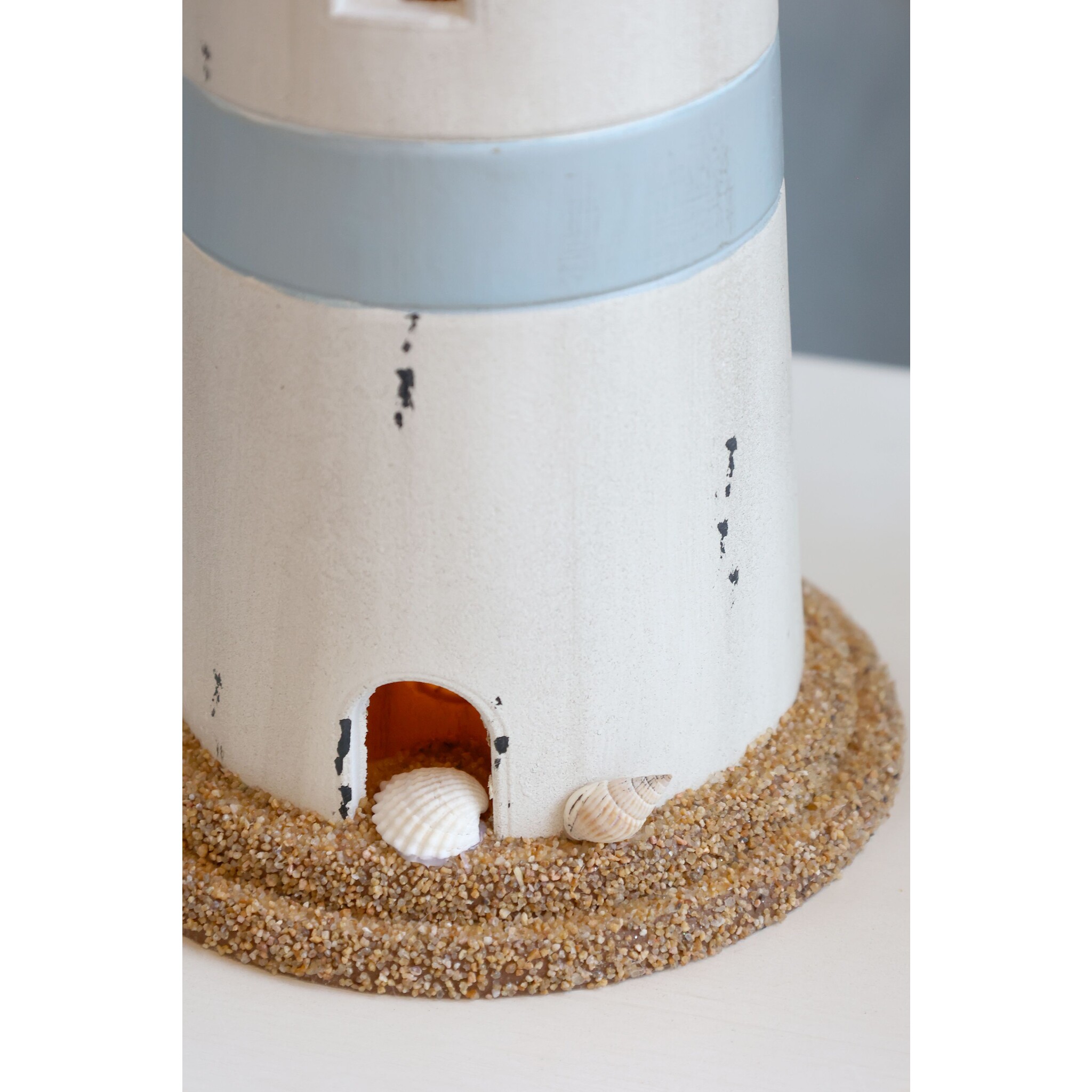 Leuchtturm mit LED und Timer, blau Höhe 61, Ø 17 cm ocean