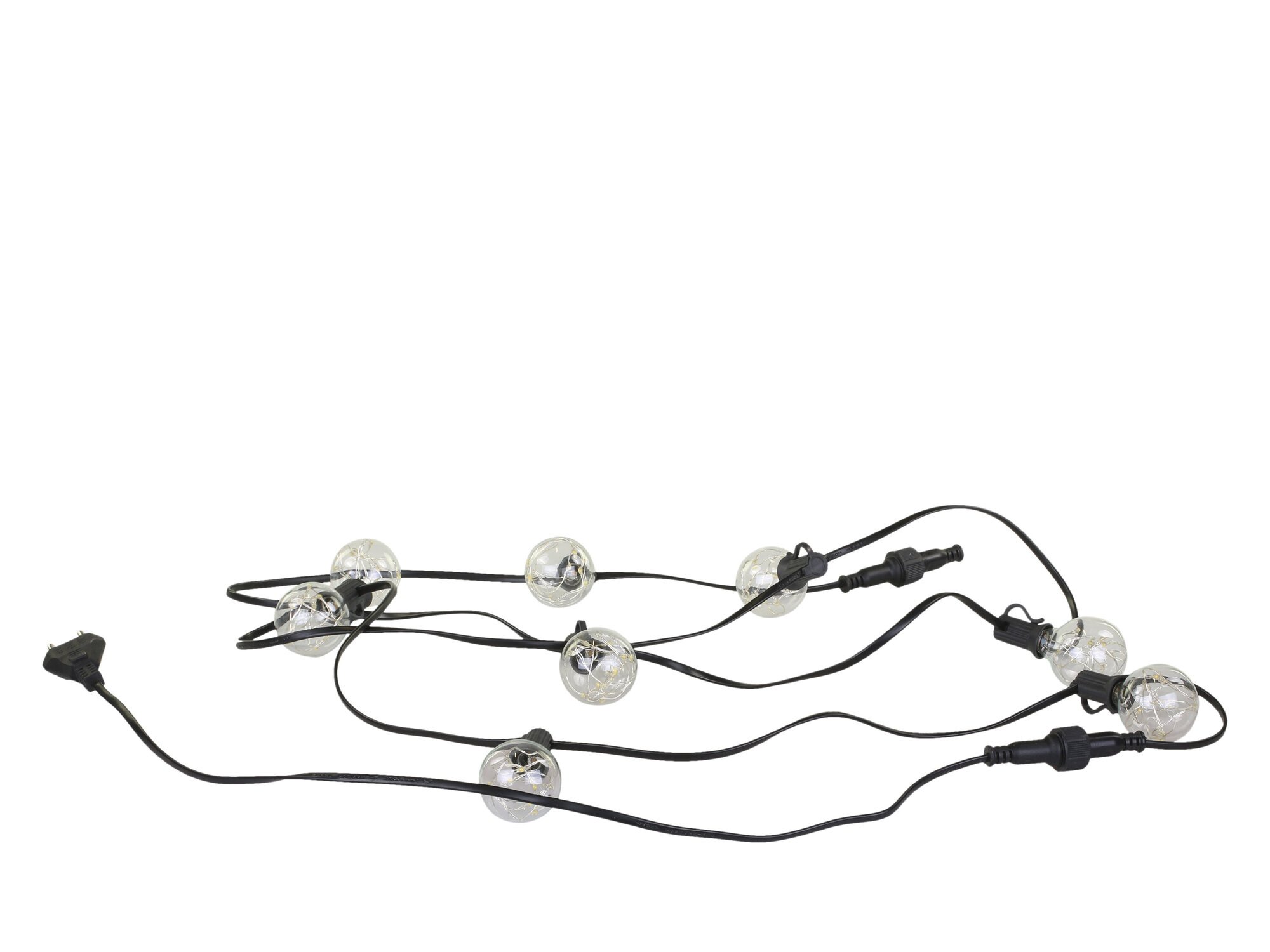 Lichterkette mit LED Glühbirnen, schwarz 