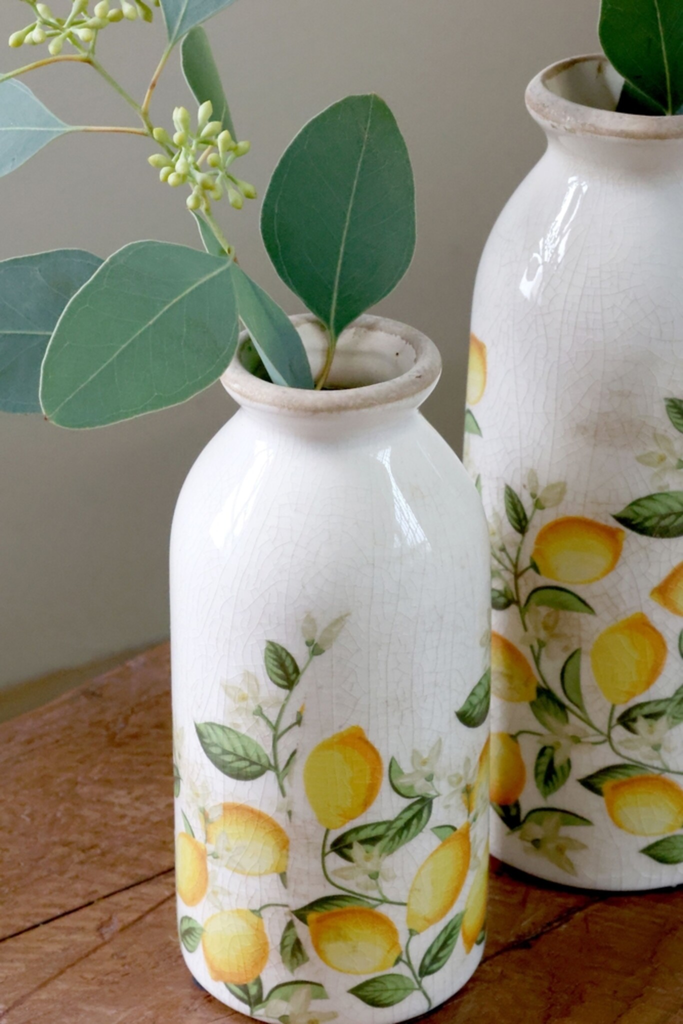 Chic Antique Keramikflasche Limone Blossom, creme 15,5 cm, Ø 7,5 cm