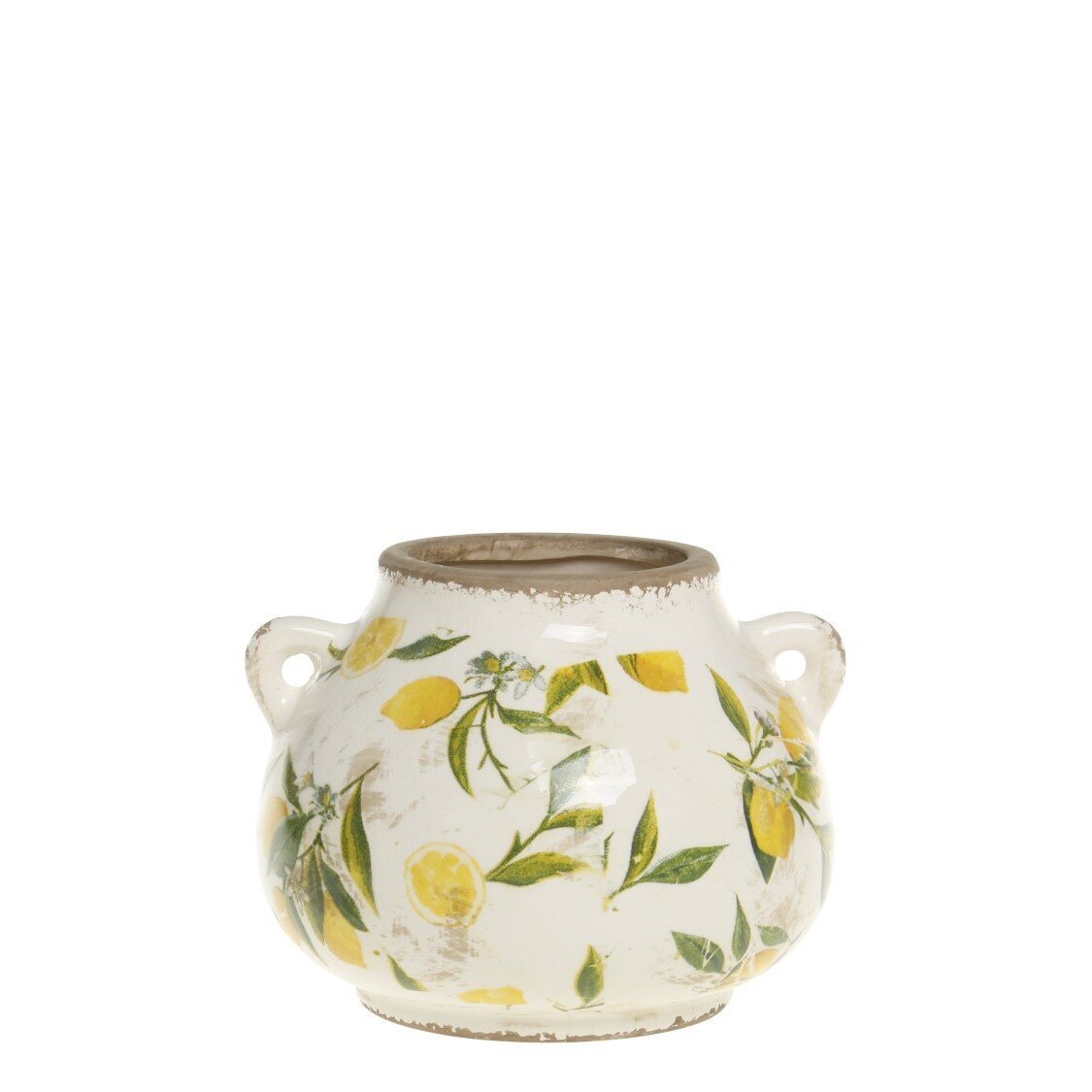 Limone Blumentopf mit Henkeln, creme 