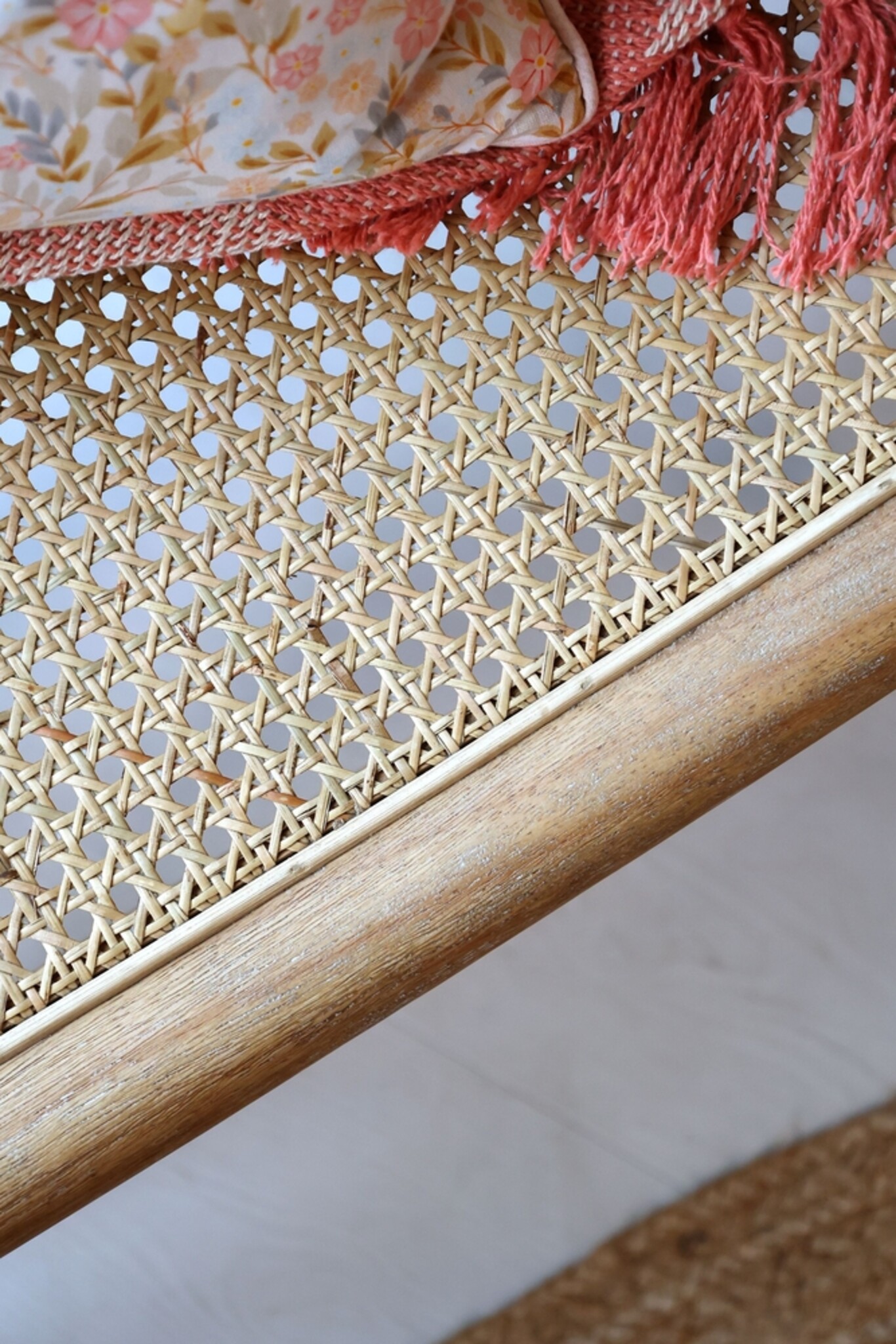 Loungesessel Rennes aus Rattan und Gummibaumholz, natur 