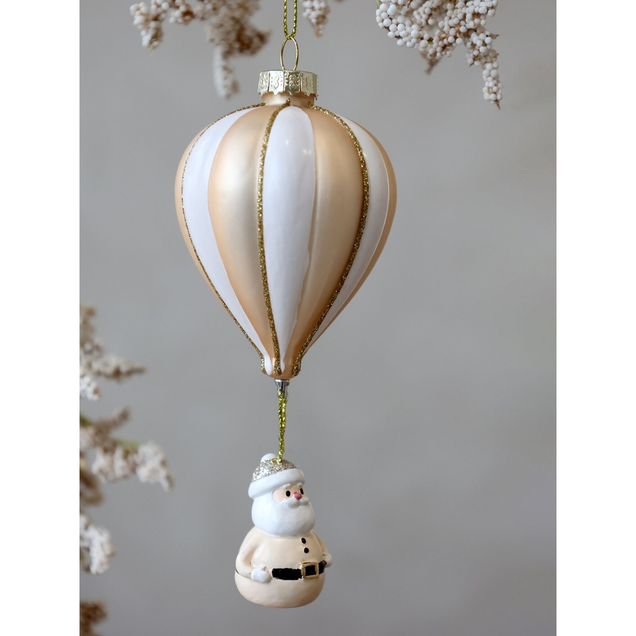 Chic Antique Weihnachtsmann im Heißluftballon Anhänger