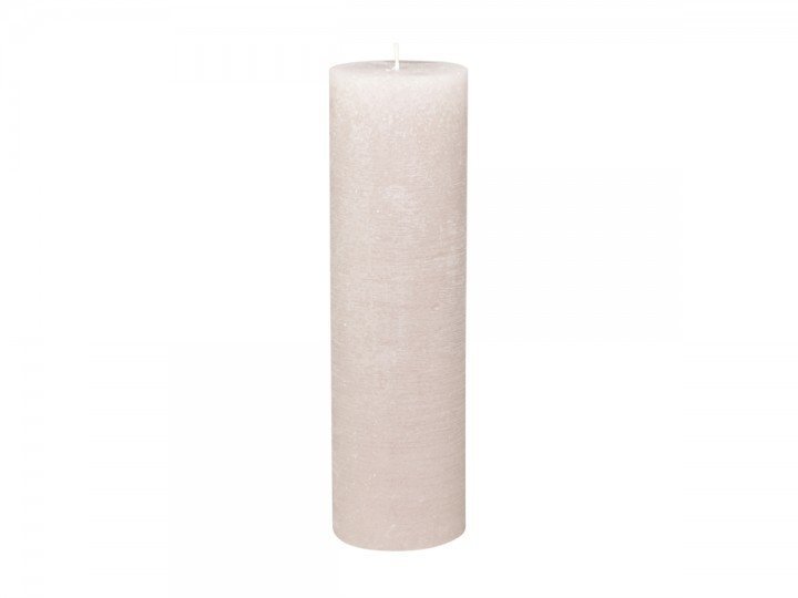 Macon rustikale Stumpenkerze, rosa H35/D10 cm