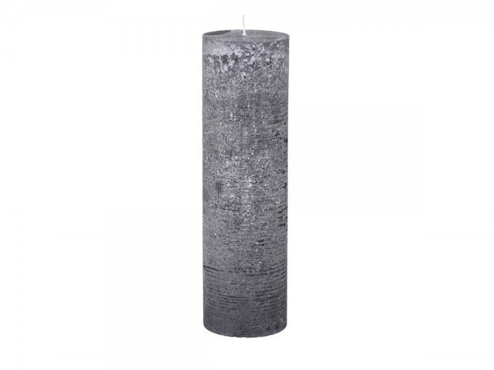 Macon rustikale Stumpenkerze, kohle H35/D10 cm