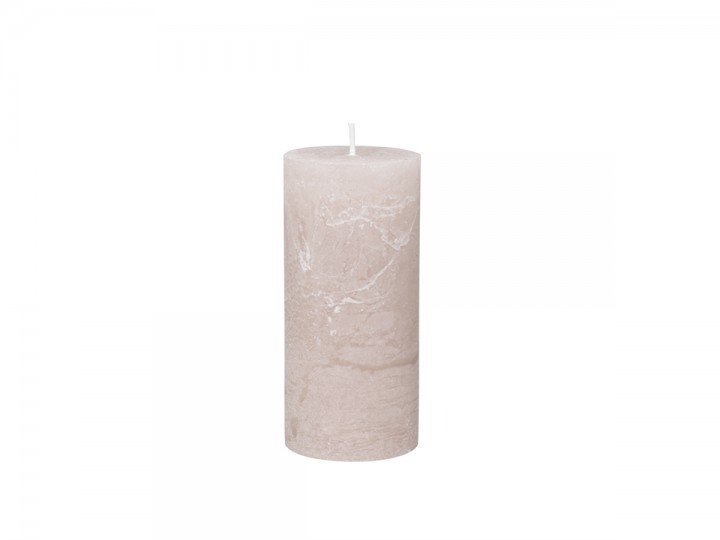 Macon rustikale Stumpenkerze, rosa H15/D7 cm