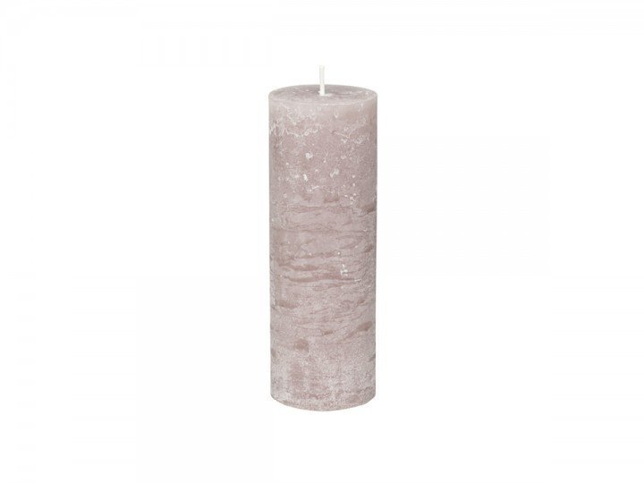 Macon rustikale Stumpenkerze, taupe H20/D7 cm